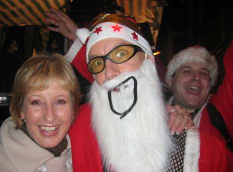 Santa With Mom And Celebrater